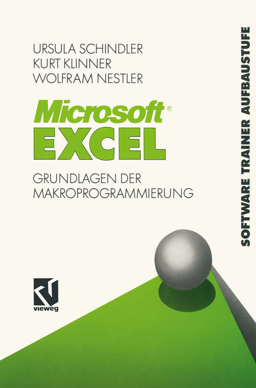 Book cover of Microsoft® Excel: Grundlagen der Makroprogrammierung (2. Aufl. 1990)