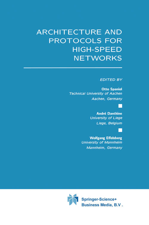 Book cover of Architecture and Protocols for High-Speed Networks (1994)