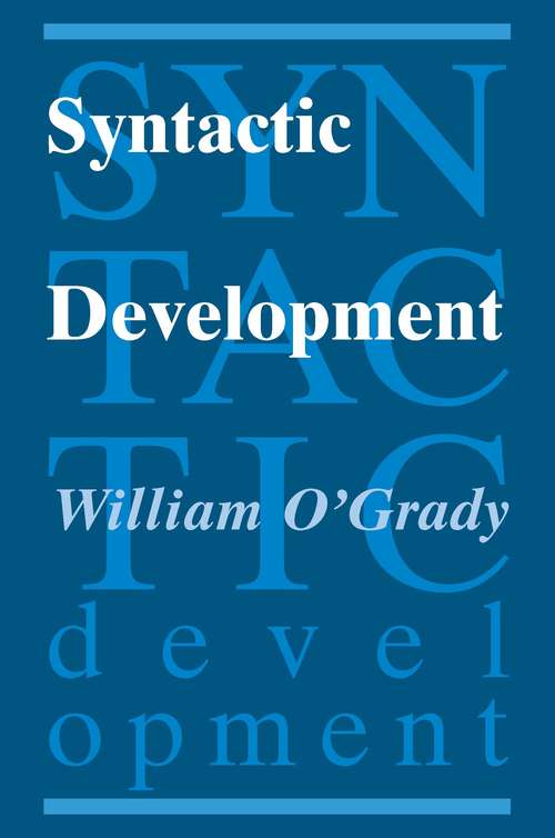Book cover of Syntactic Development