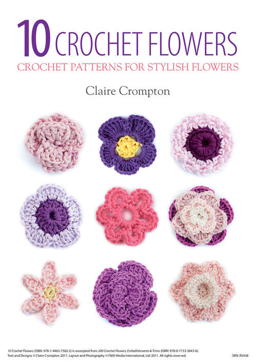 Book cover of 10 Crochet Flowers