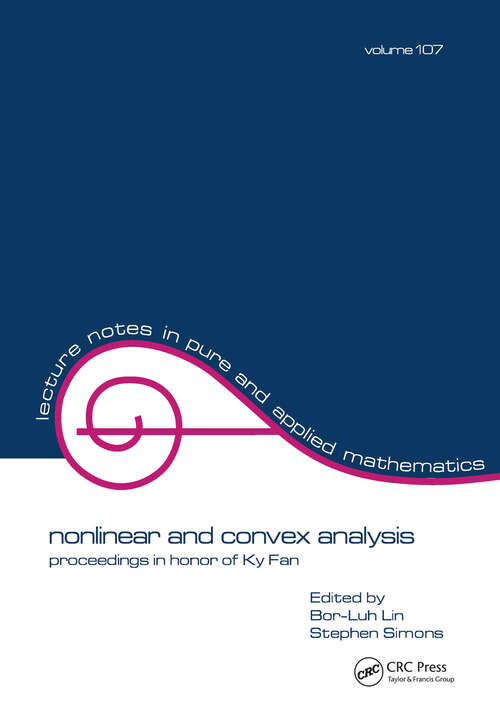 Book cover of Nonlinear and Convex Analysis: Proceedings in Honor of Ky Fan