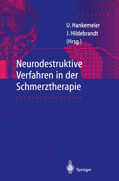 Book cover of Neurodestruktive Verfahren in der Schmerztherapie (1998)