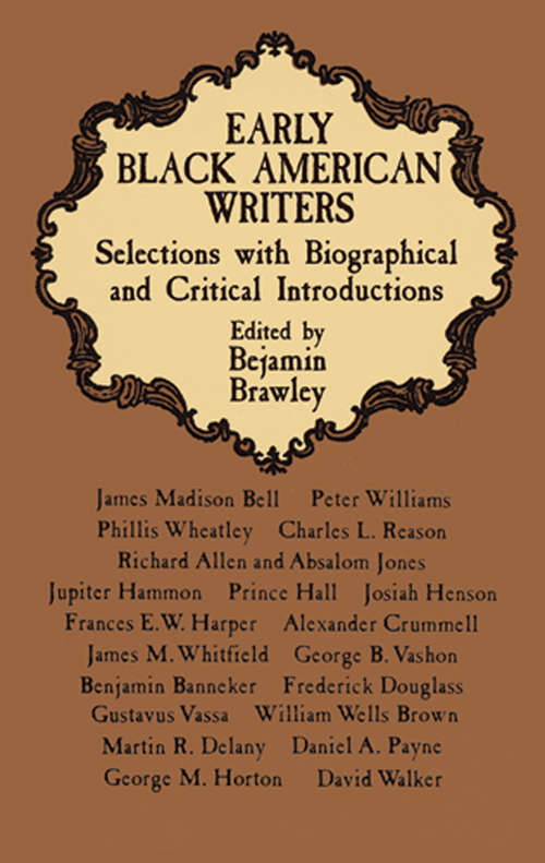 Book cover of Early Black American Writers