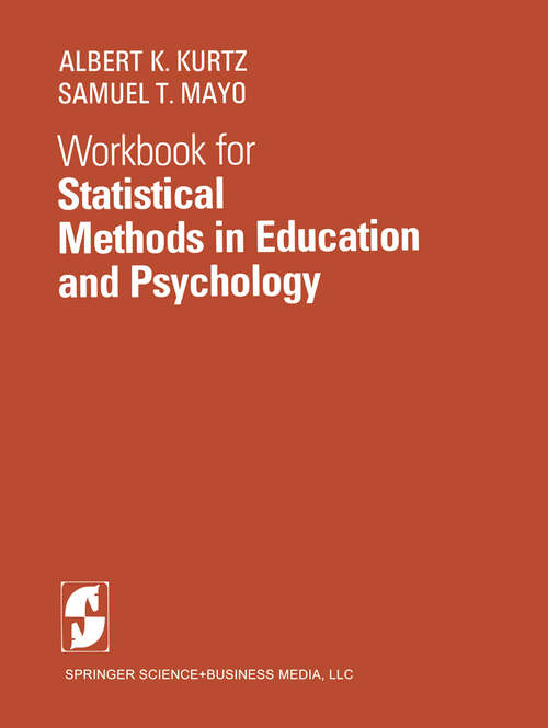Book cover of Workbook for Statistical Methods in Education and Psychology (1978)
