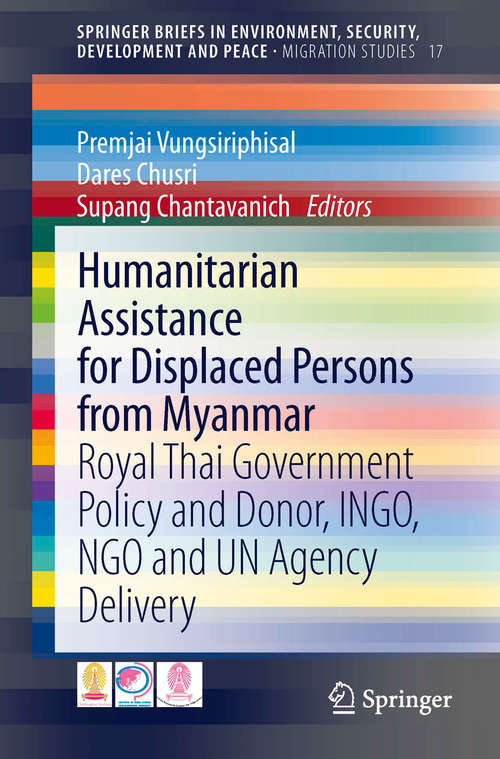 Book cover of Humanitarian Assistance for Displaced Persons from Myanmar: Royal Thai Government Policy and Donor, INGO, NGO and UN Agency Delivery (2014) (SpringerBriefs in Environment, Security, Development and Peace #17)