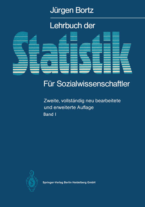 Book cover of Lehrbuch der Statistik: Für Sozialwissenschaftler (2. Aufl. 1985)