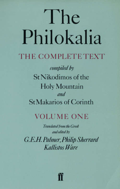 Book cover of The Philokalia Vol 1 (Main)