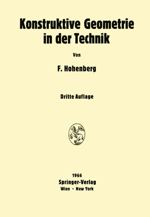 Book cover of Konstruktive Geometrie in der Technik (3. Aufl. 1966)