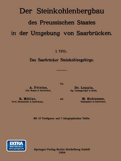 Book cover of Das Saarbrücker Steinkohlengebirge (1904)