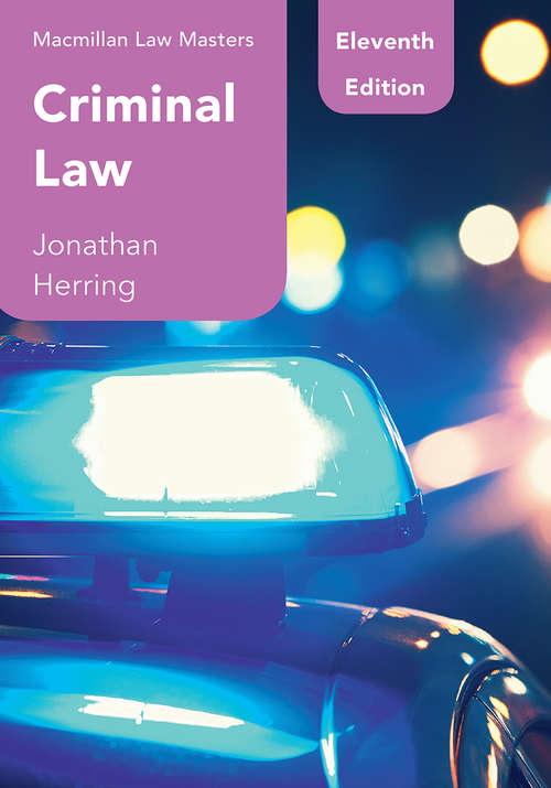 Book cover of Criminal Law: Text, Cases, And Materials (11st ed. 2019) (Macmillan Law Masters)