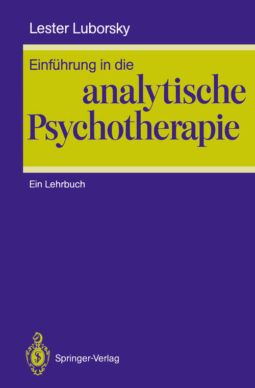 Book cover of Einführung in die analytische Psychotherapie: Ein Lehrbuch (1988)