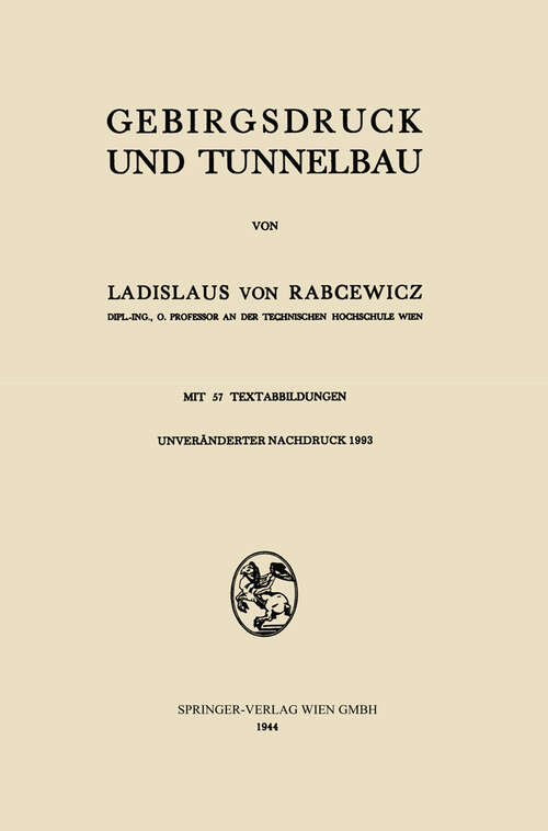 Book cover of Gebirgsdruck und Tunnelbau (1993)