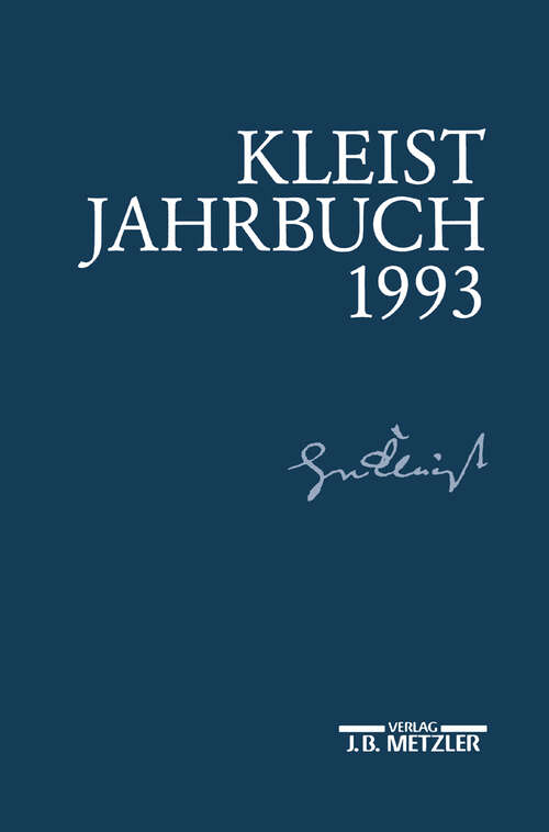 Book cover of Kleist-Jahrbuch 1993 (1. Aufl. 1993)