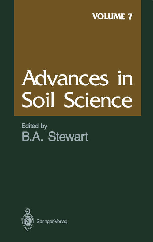 Book cover of Advances in Soil Science (1987) (Advances in Soil Science #7)