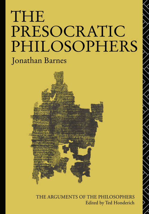 Book cover of The Presocratic Philosophers