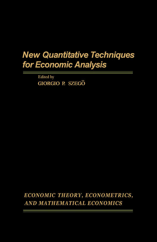 Book cover of New Quantitative Techniques for Economic Analysis