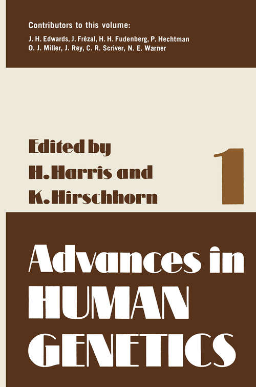 Book cover of Advances in Human Genetics 1 (1970) (Advances in Human Genetics #1)