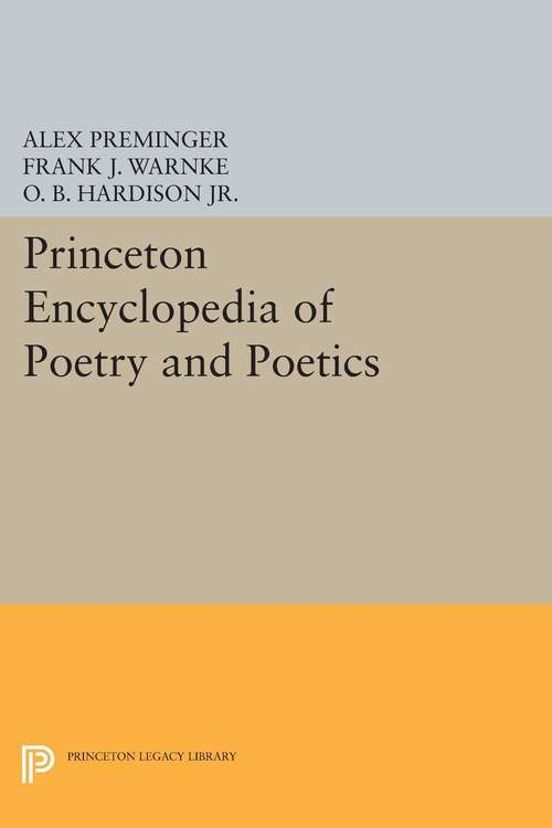 Book cover of Princeton Encyclopedia of Poetry and Poetics