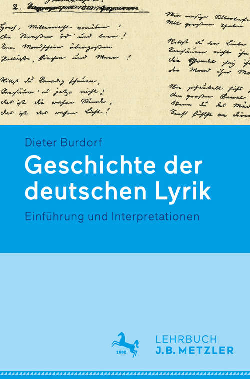 Book cover of Geschichte der deutschen Lyrik.: Einführung und Interpretationen