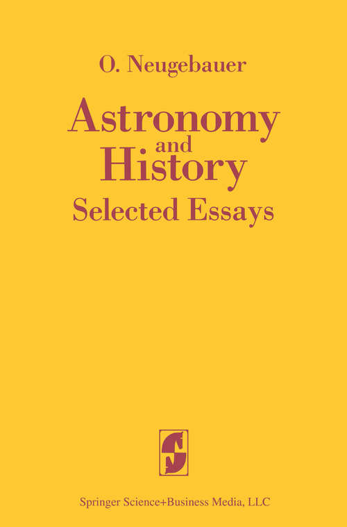 Book cover of Astronomy and History Selected Essays (1983)