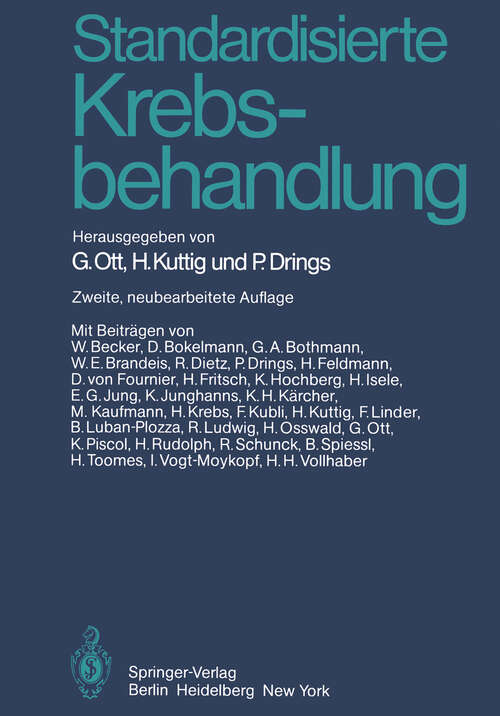 Book cover of Standardisierte Krebsbehandlung (2. Aufl. 1982)