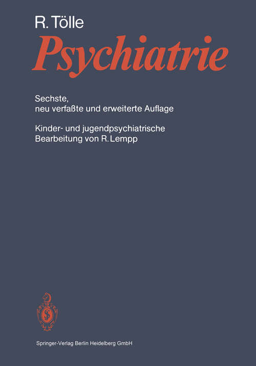 Book cover of Psychiatrie (6. Aufl. 1982)