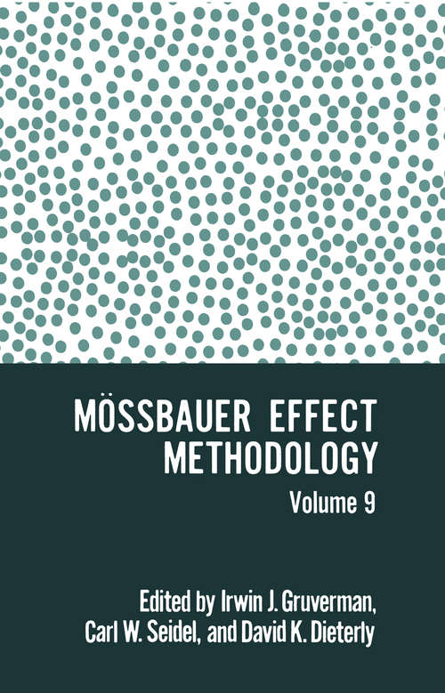 Book cover of Mössbauer Effect Methodology (1974)