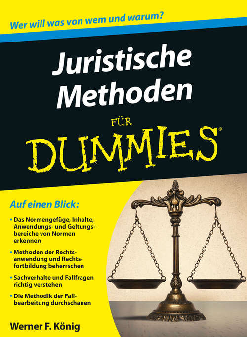 Book cover of Juristische Methoden für Dummies (Für Dummies)