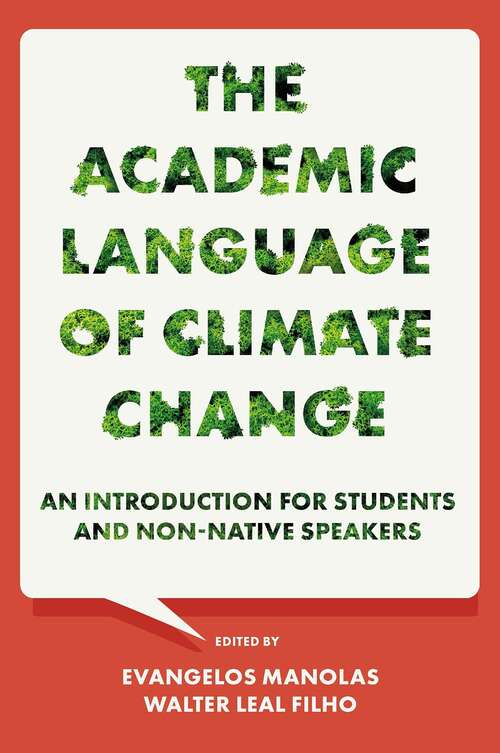 Book cover of The Academic Language of Climate Change: An Introduction for Students and Non-native Speakers