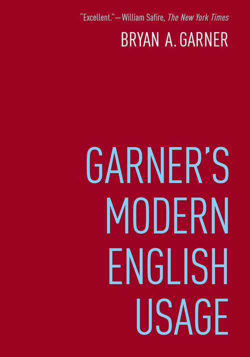 Book cover of Garner's Modern English Usage