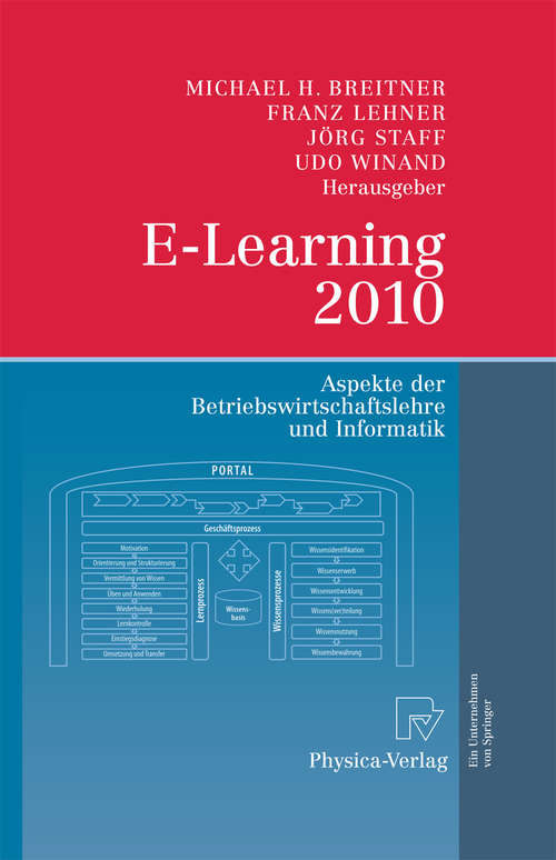 Book cover of E-Learning 2010: Aspekte der Betriebswirtschaftslehre und Informatik (2010)