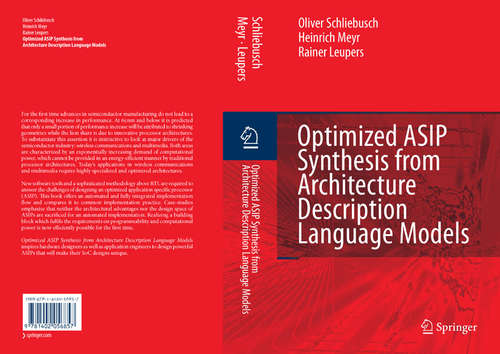 Book cover of Optimized ASIP Synthesis from Architecture Description Language Models (2007)