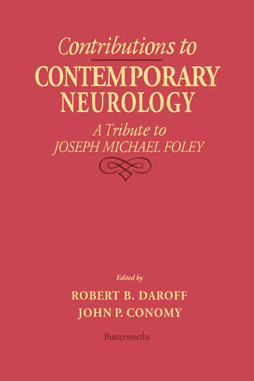 Book cover of Contributions to Contemporary Neurology: A Tribute to Joseph Michael Foley