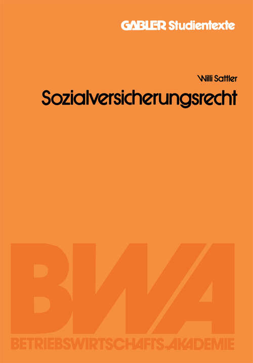 Book cover of Sozialversicherungsrecht (1983)