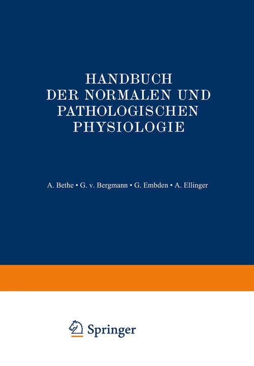 Book cover of Blut und Lymphe: Erster Teil Blut (1928) (Handbuch der normalen und pathologischen Physiologie: 6/1)