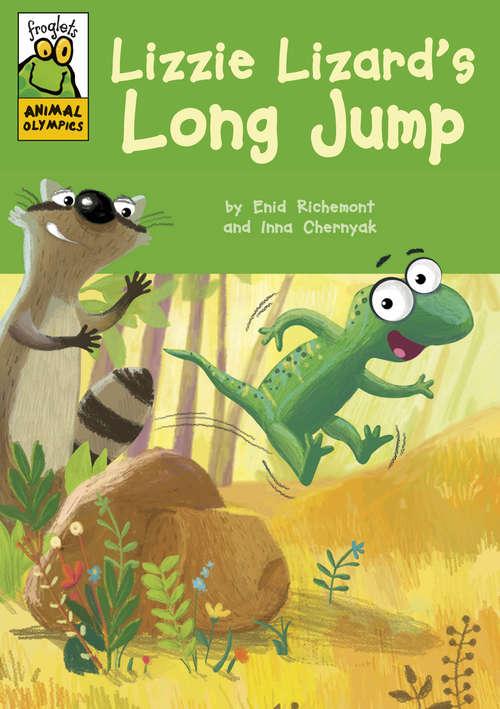 Book cover of Lizzie Lizard's Long Jump (Froglets: Animal Olympics #5)