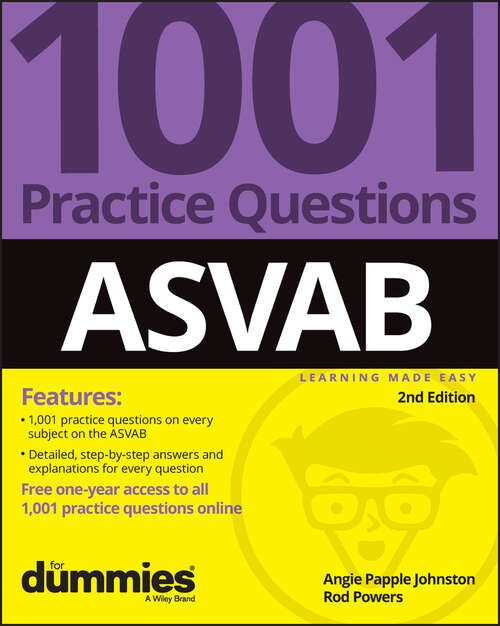 Book cover of ASVAB: 1001 Practice Questions For Dummies (+ Online Practice) (2)