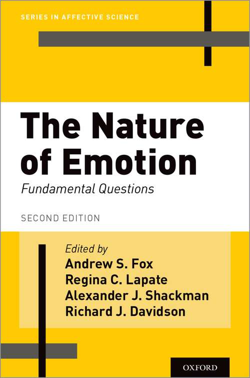 Book cover of The Nature of Emotion: Fundamental Questions (Series in Affective Science)