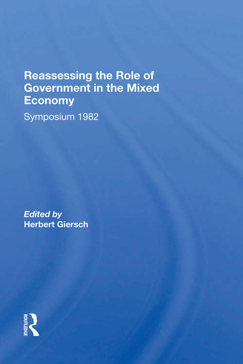 Book cover of Reassessing/ Avail.hc.only! The Mixed Economy