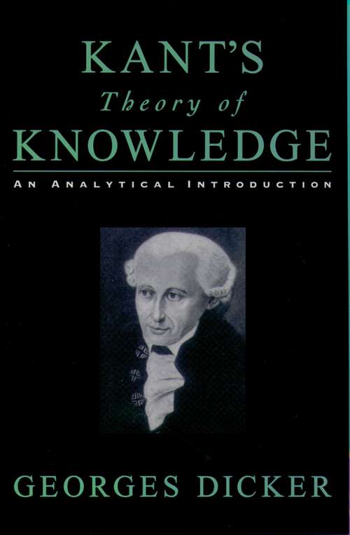 Book cover of Kant's Theory of Knowledge: An Analytical Introduction