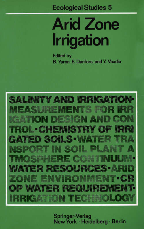 Book cover of Arid Zone Irrigation (1973) (Ecological Studies #5)