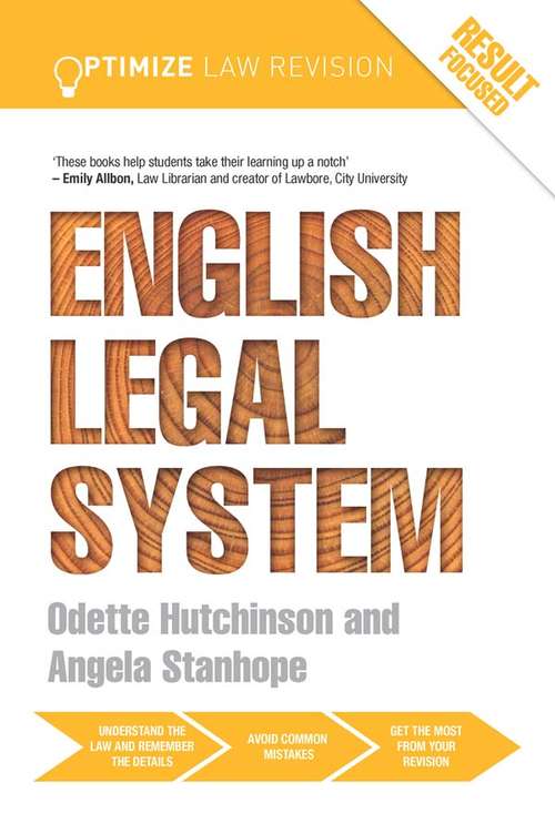Book cover of Optimize English Legal System: Optimize English Legal System (Optimize)