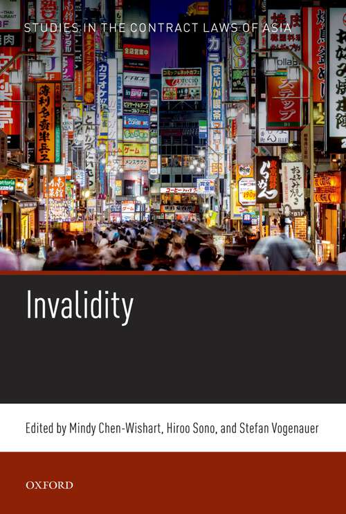 Book cover of Invalidity (Studies in the Contract Laws of Asia)