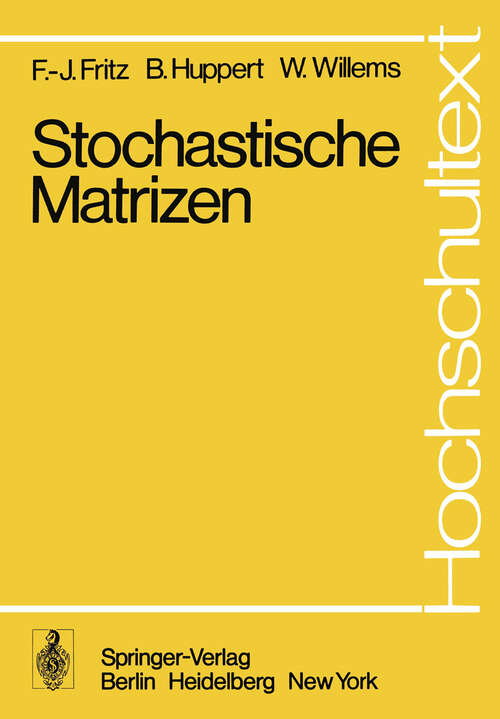 Book cover of Stochastische Matrizen (1979) (Hochschultext)