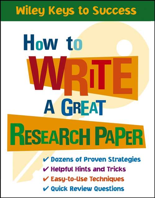 Book cover of How to Write a Great Research Paper