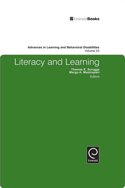 Book cover of Literacy and Learning (Advances in Learning and Behavioral Disabilities #23)