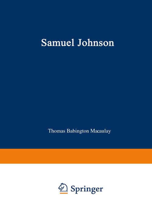 Book cover of Samuel Johnson (1857)