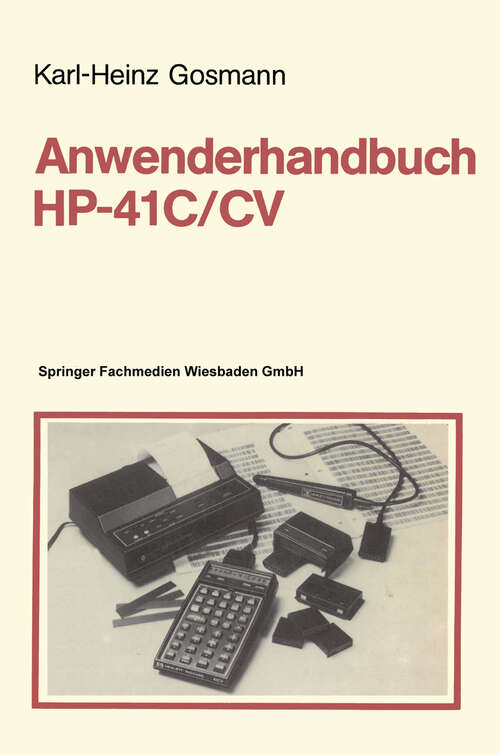Book cover of Anwenderhandbuch HP-41 C/CV (1983)