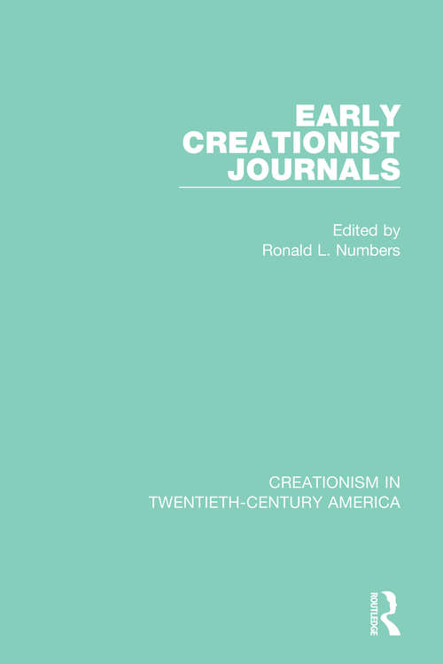 Book cover of Early Creationist Journals
