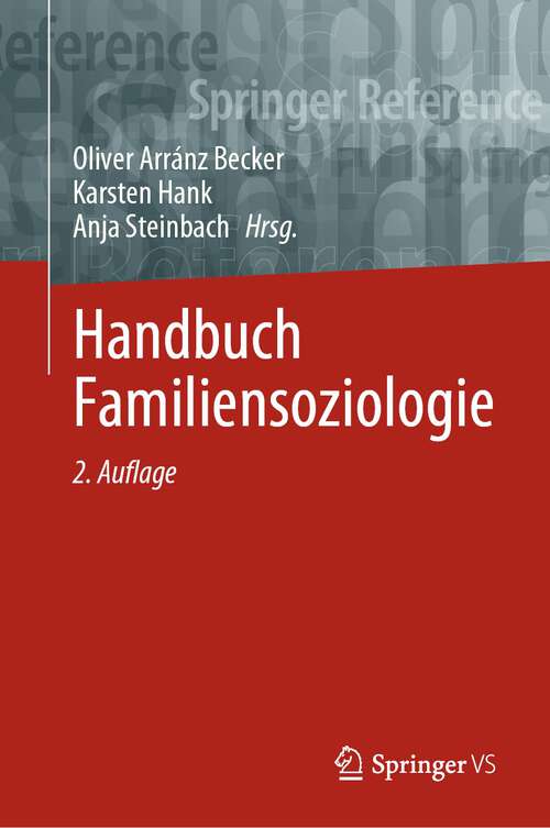 Book cover of Handbuch Familiensoziologie (2. Aufl. 2023)